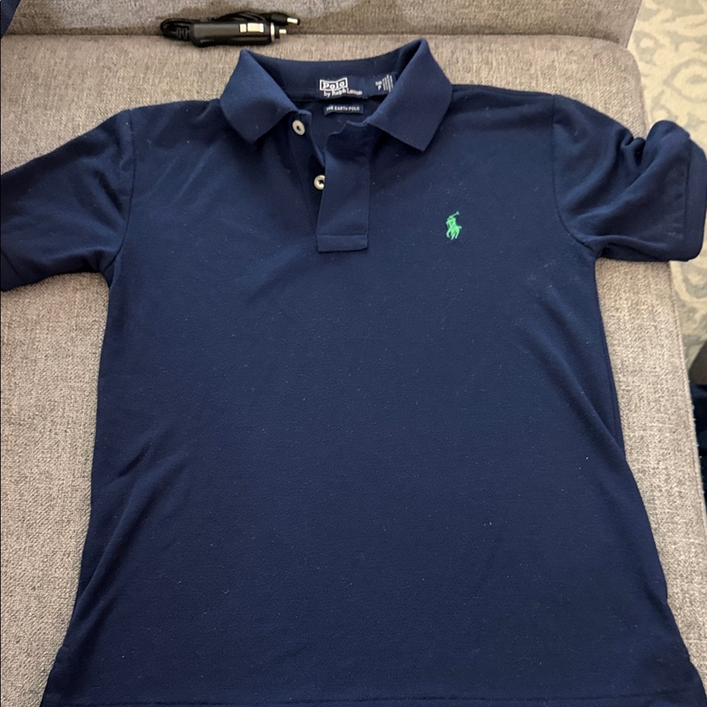 Polo by Ralph Lauren Kids Dark Blue Polo with Green Logo